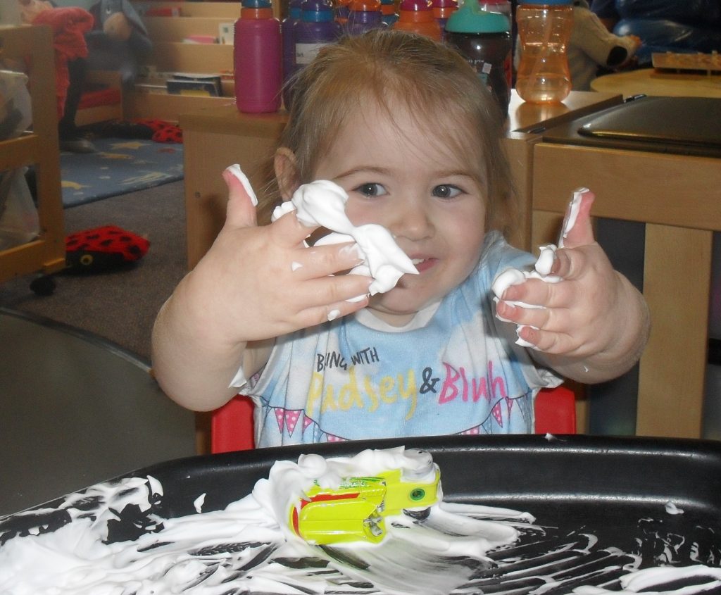 Toddlers messy play Playday Nursery